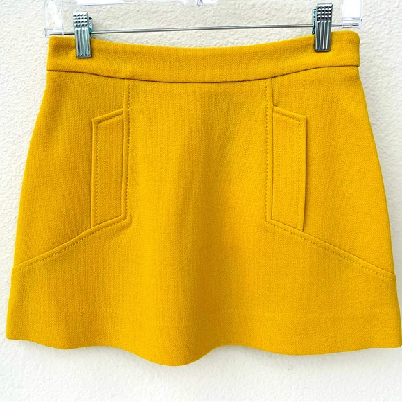 P.A.R.O.S.H.
matelassé mid-rise mini skirt in mustard yellow pocket details NWT - Picture 2 of 7